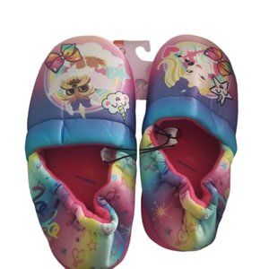 Nickelodeon JOJO SiWa Girls Kids/Child Slippers Size 4-5 Pink/Rainbow Colors